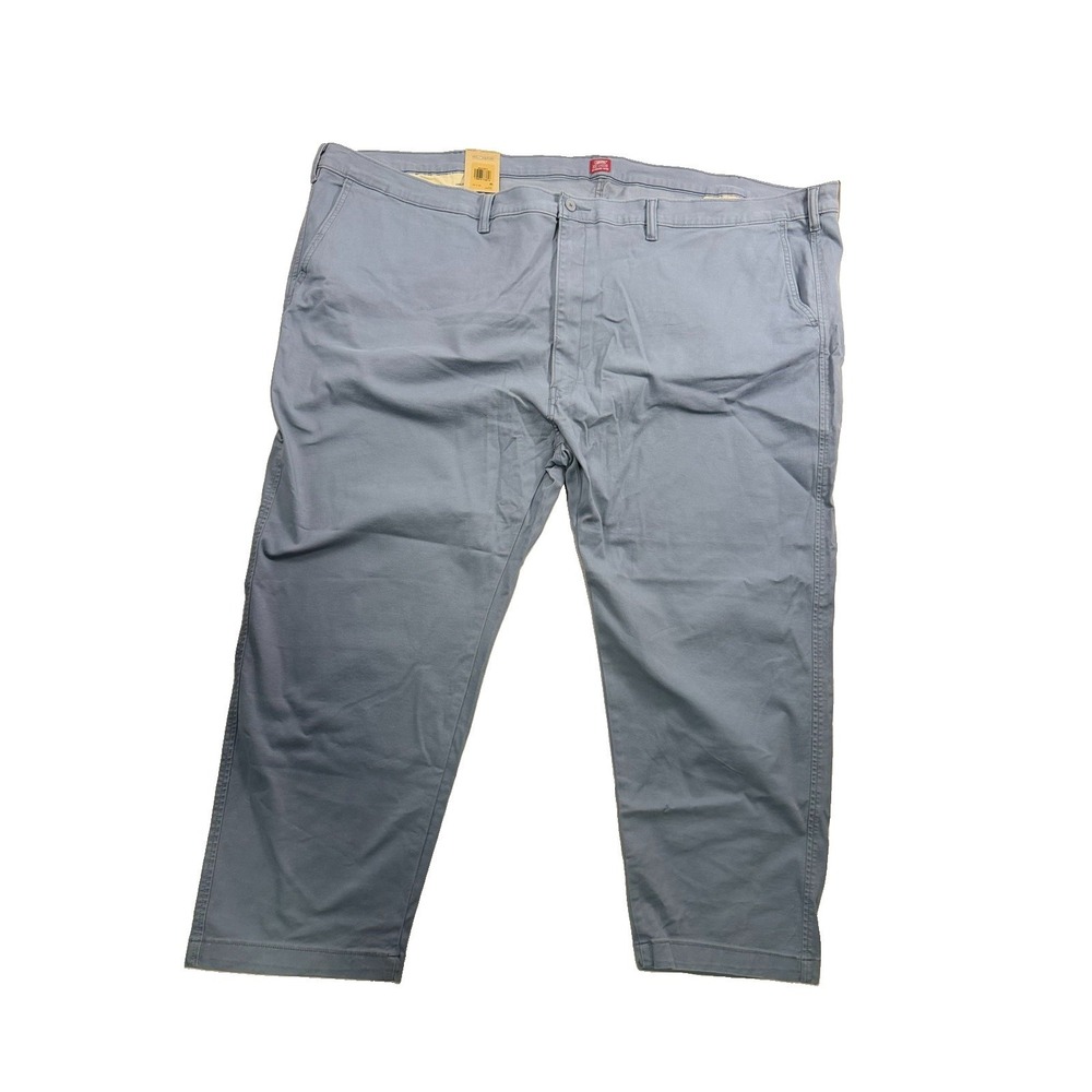 Levis XX Chino Pants Mens 60X30 Slate Blue Taper Stretch Cotton Trousers